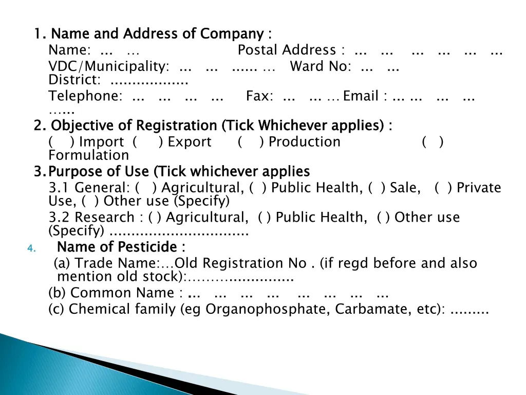 1 name and address of company name