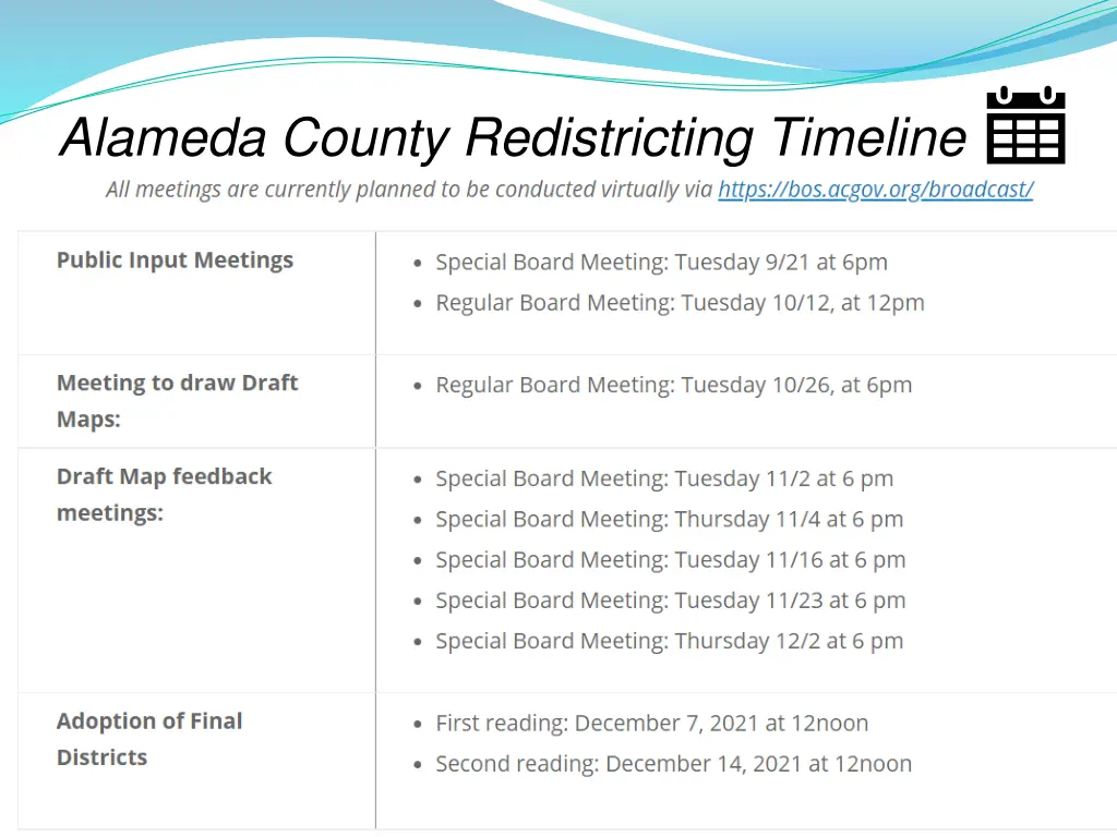 alameda county redistricting timeline