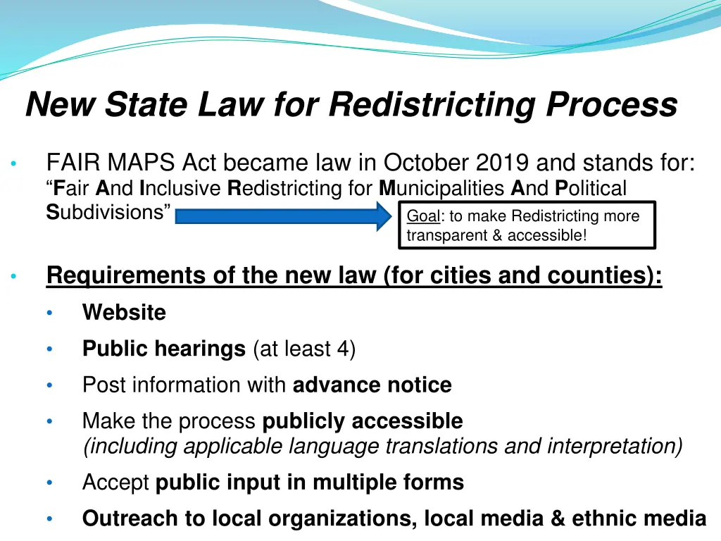 new state law for redistricting process