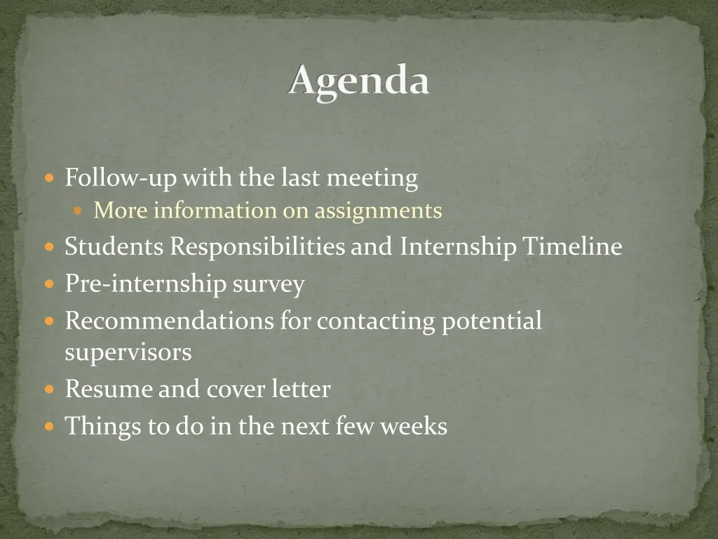 agenda