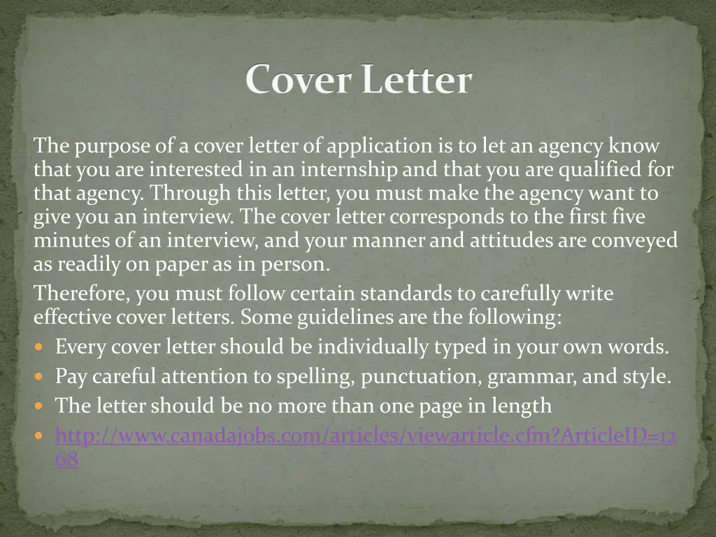 cover letter