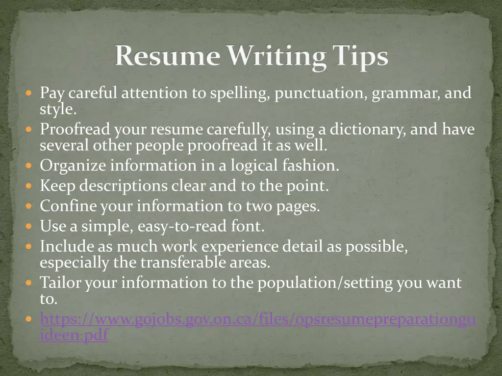 resume writing tips