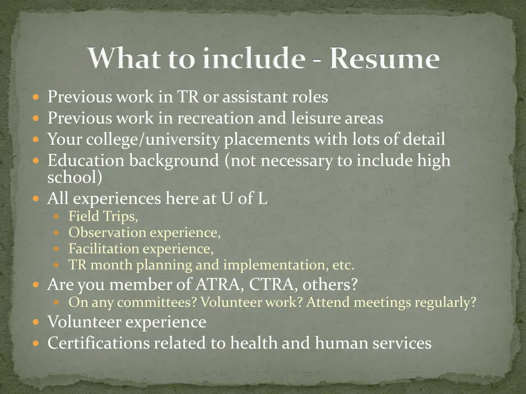 what to include resume