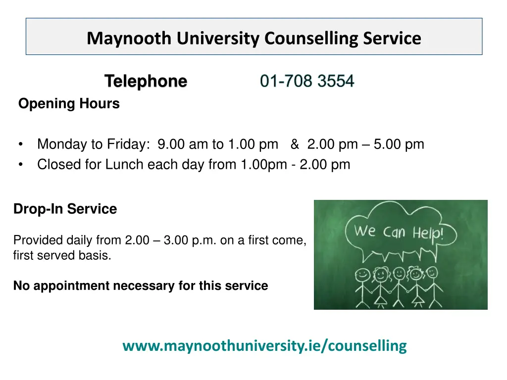 maynooth university counselling service