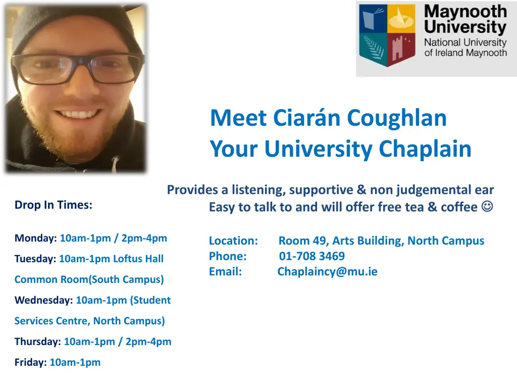 meet ciar n coughlan your university chaplain