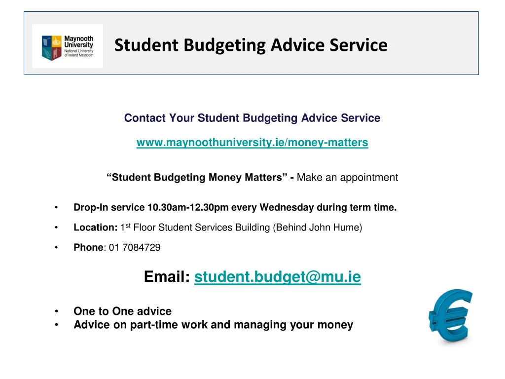 student budgeting advice service