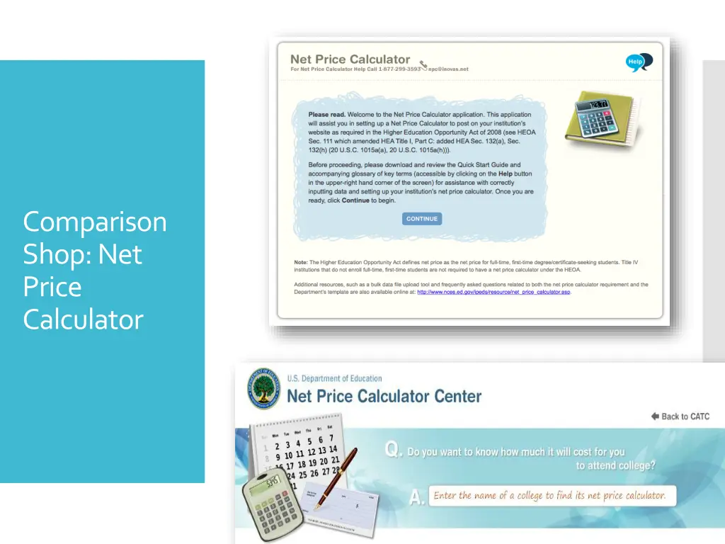 comparison shop net price calculator