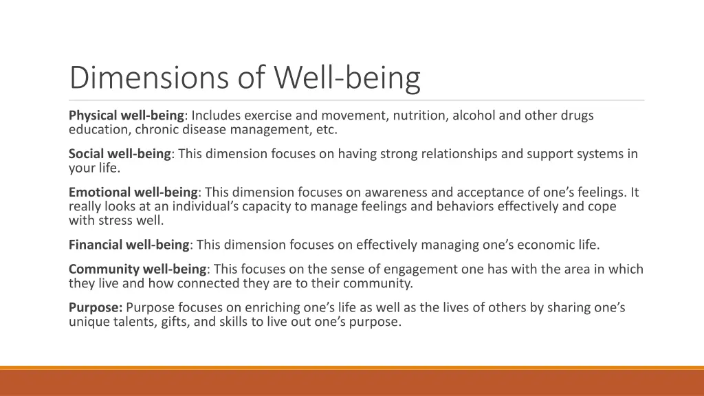 dimensions of well being 1