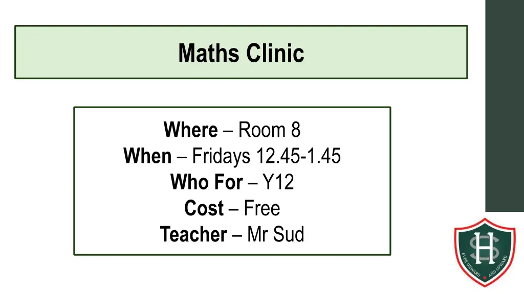 maths clinic 1