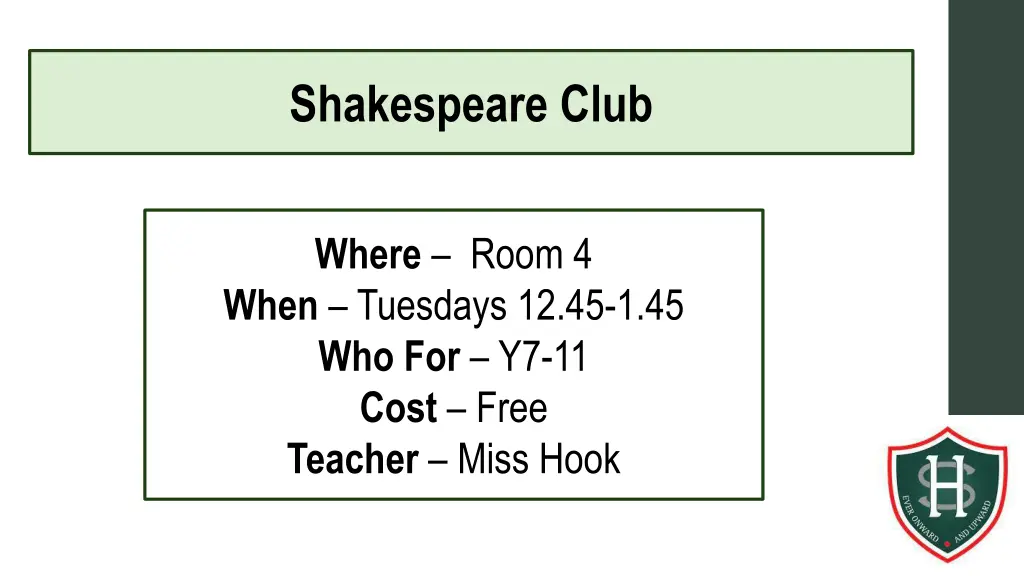 shakespeare club