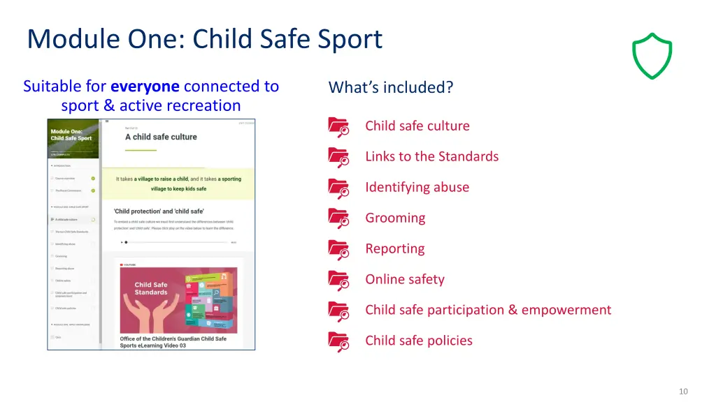 module one child safe sport