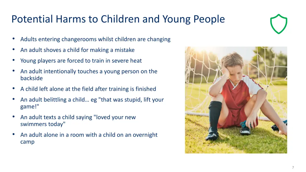 potential harms to children and young people