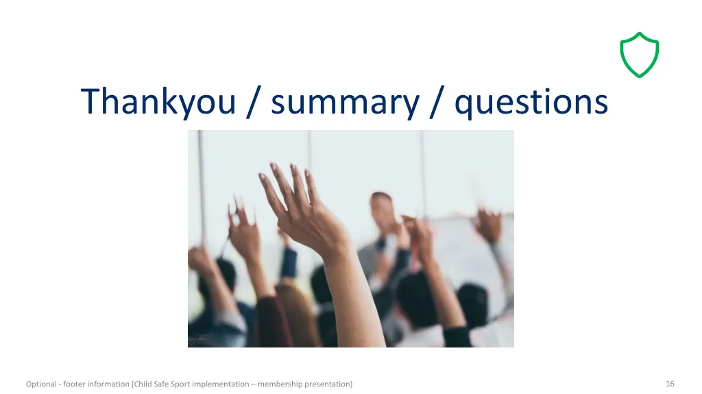 thankyou summary questions