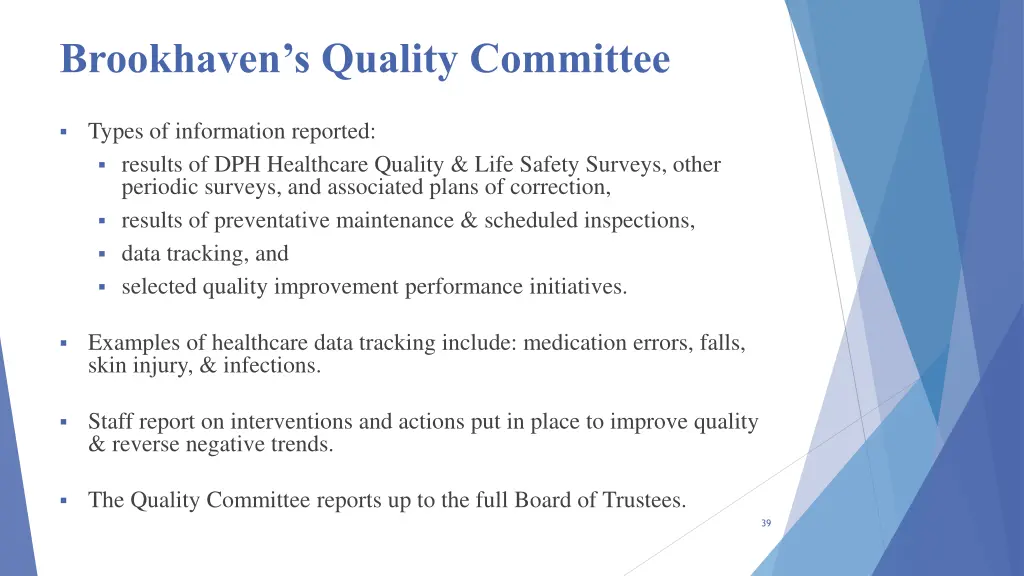 brookhaven s quality committee