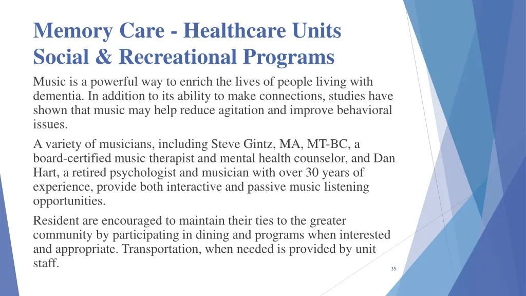 memory care healthcare units social recreational 1