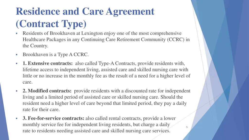 residence and care agreement contract type