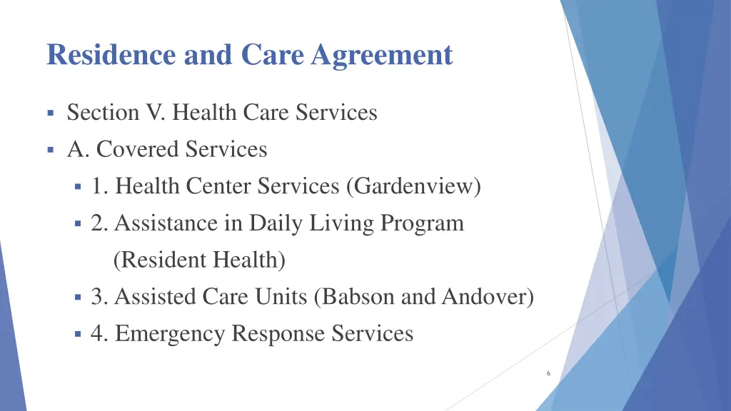 residence and care agreement