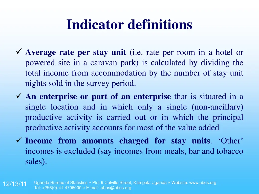 indicator definitions