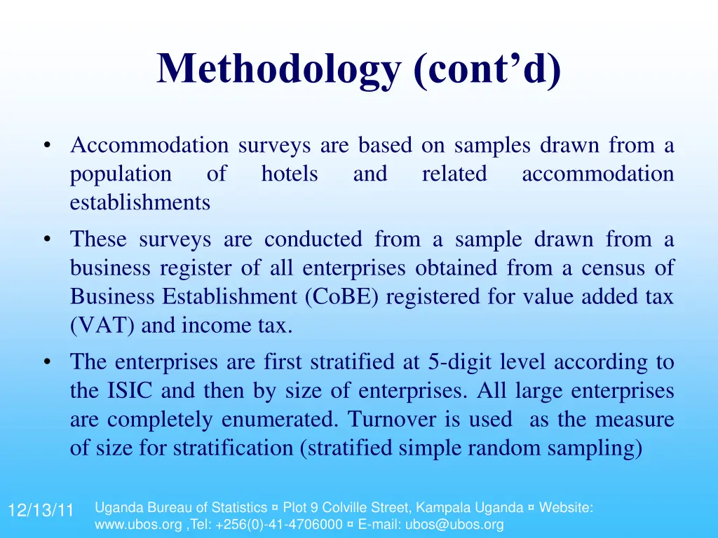 methodology cont d