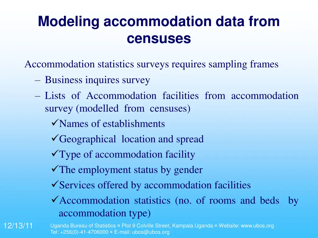 modeling accommodation data from censuses