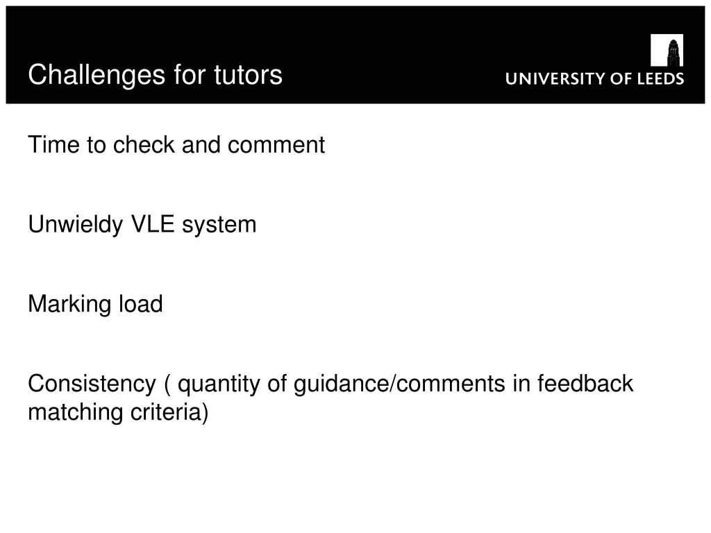 challenges for tutors