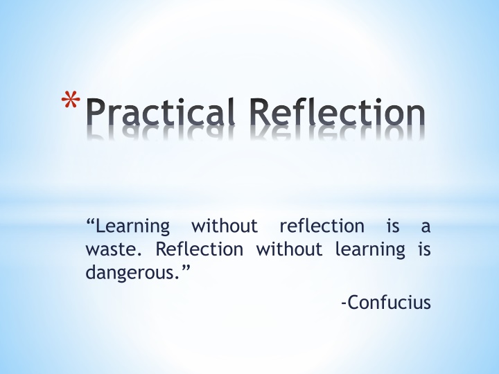 practical reflection