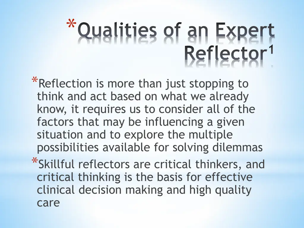 qualities of an expert