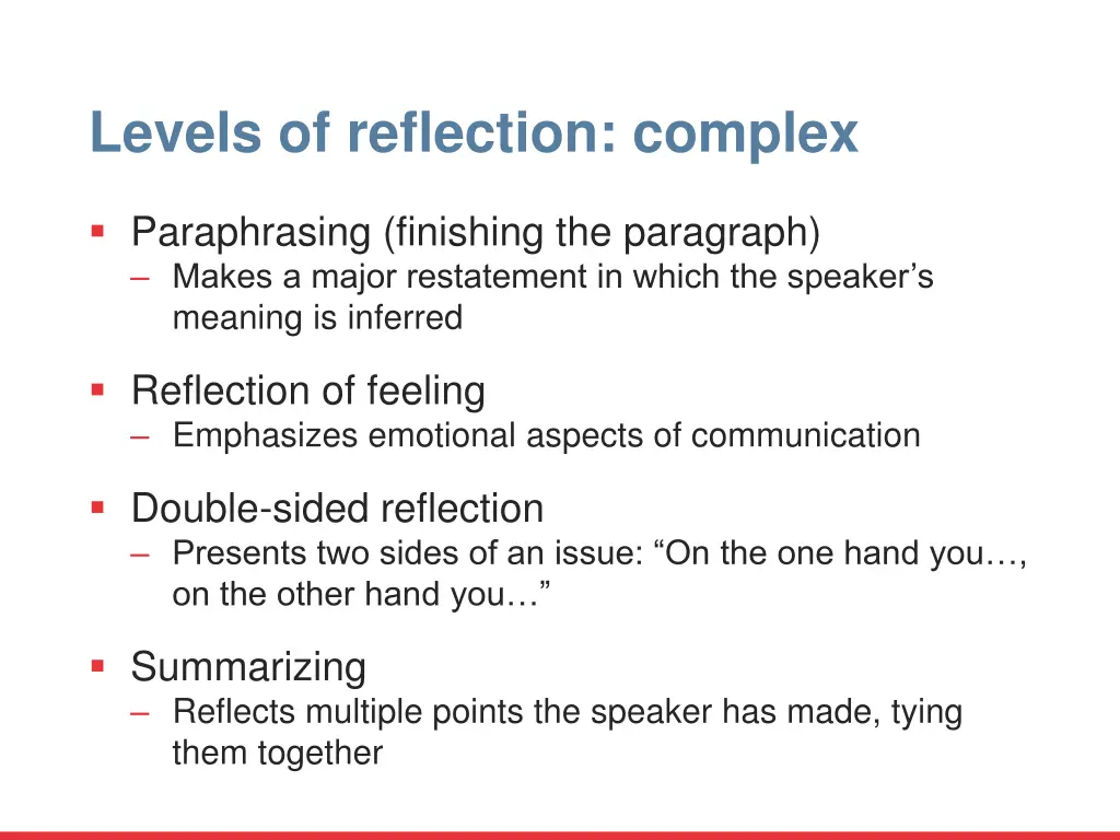 levels of reflection complex