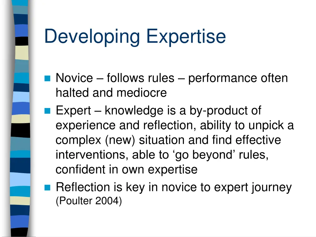 developing expertise