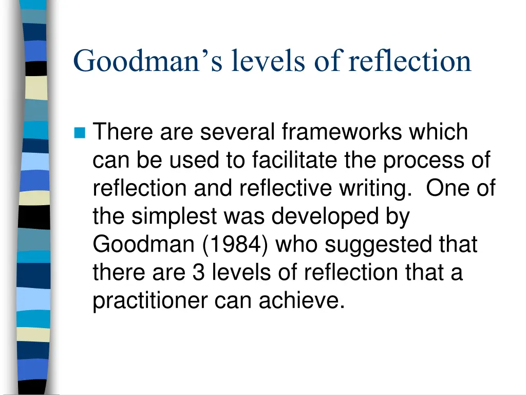 goodman s levels of reflection