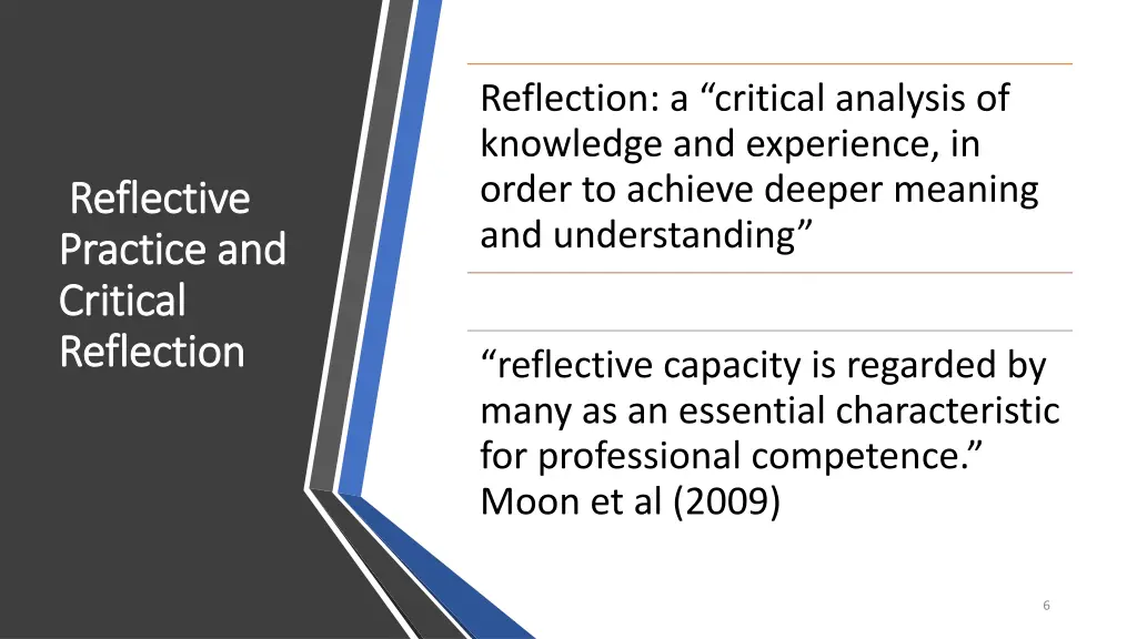 reflection a critical analysis of knowledge