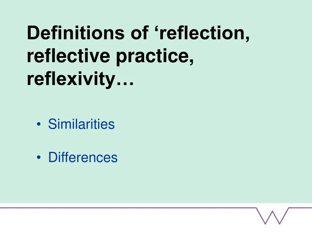 definitions of reflection reflective practice