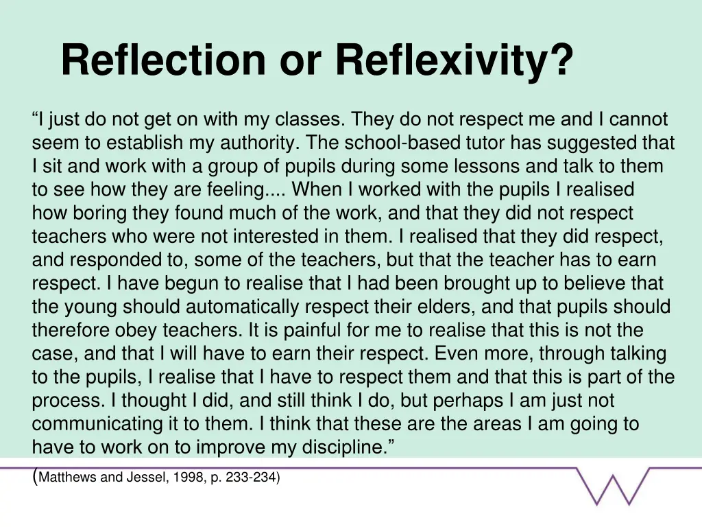 reflection or reflexivity