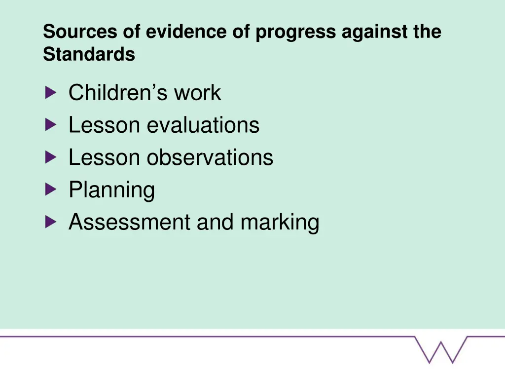 sources of evidence of progress against