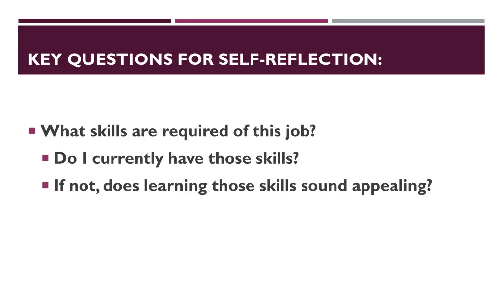 key questions for self reflection 1