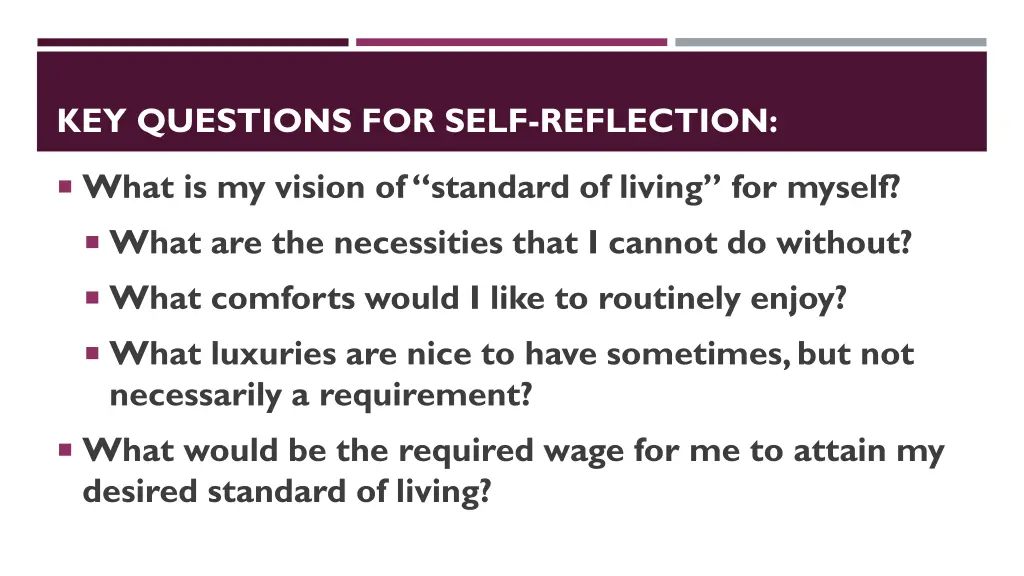 key questions for self reflection 12