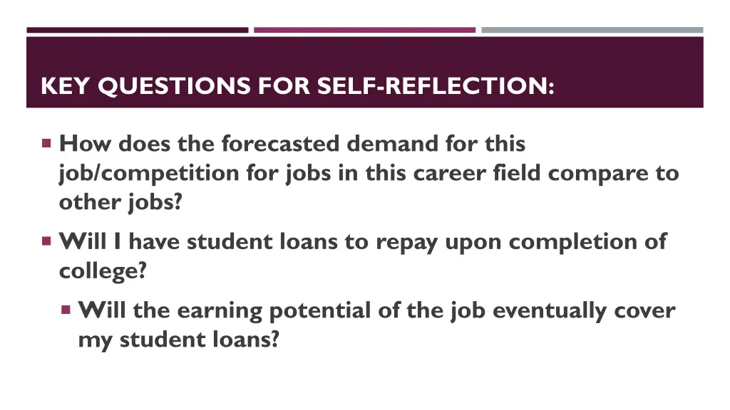 key questions for self reflection 16