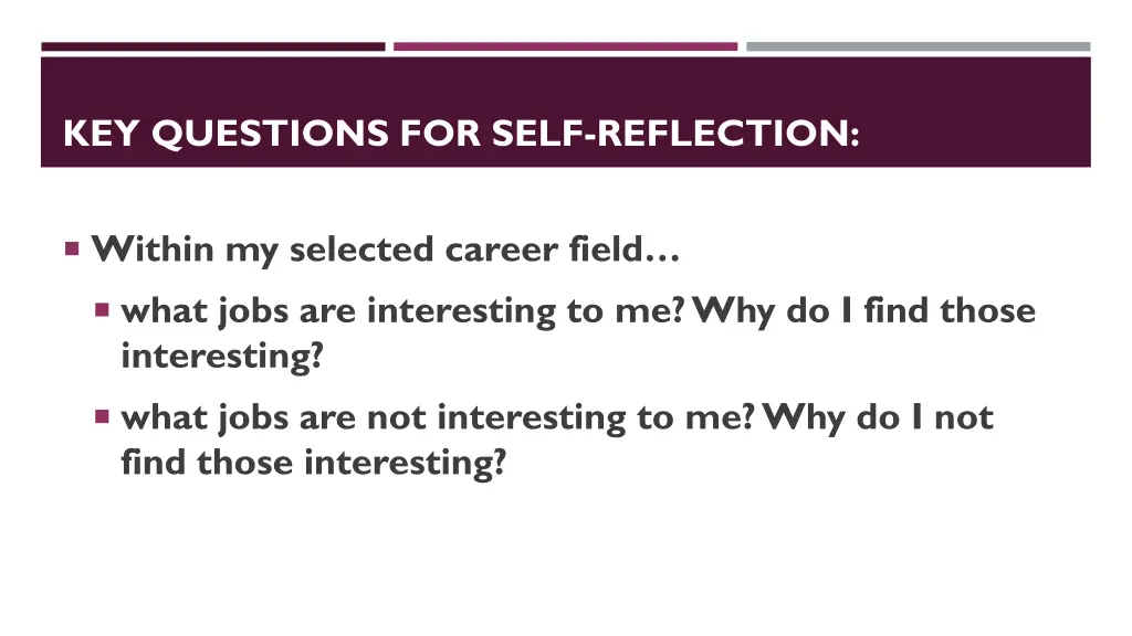 key questions for self reflection