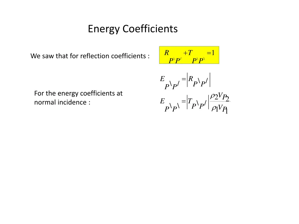 energy coefficients