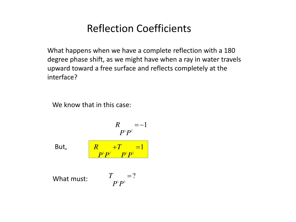 reflection coefficients 10