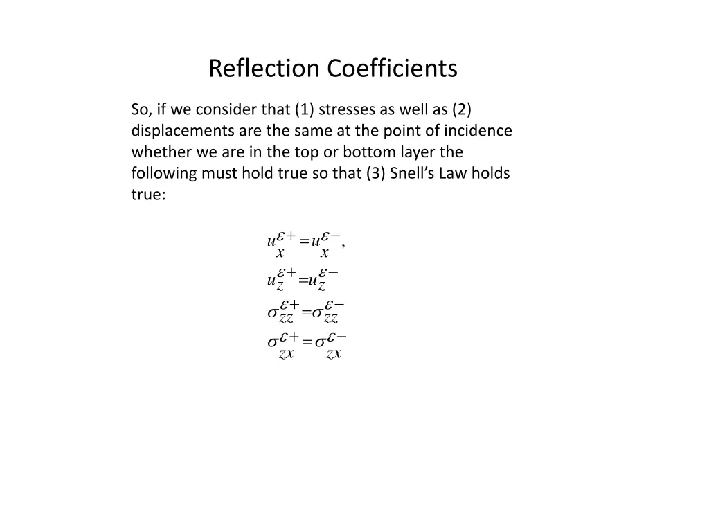 reflection coefficients 14