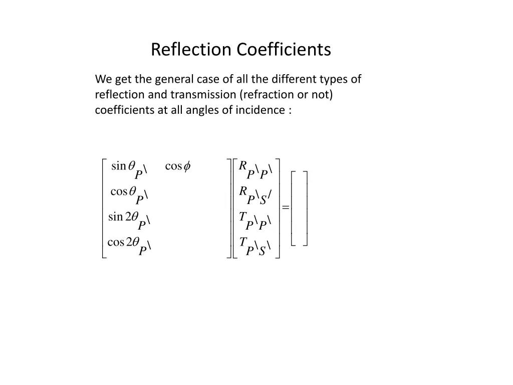 reflection coefficients 15