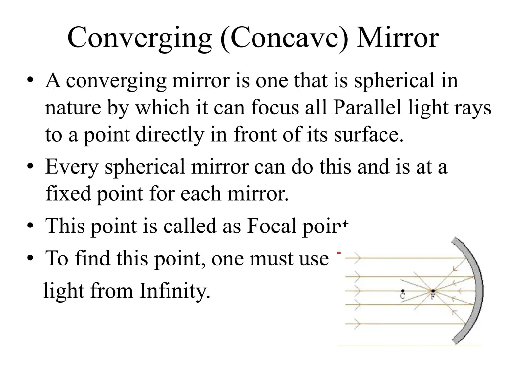 converging concave mirror