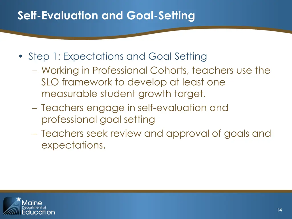 self evaluation and goal setting 1