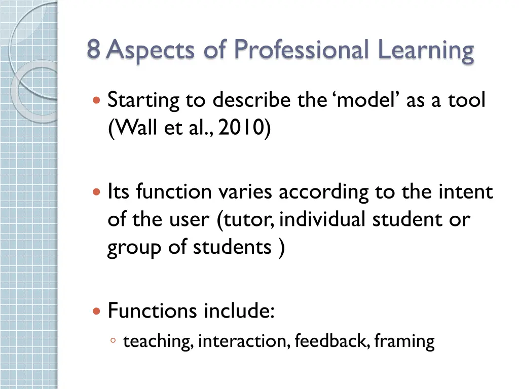 8 aspects of professional learning