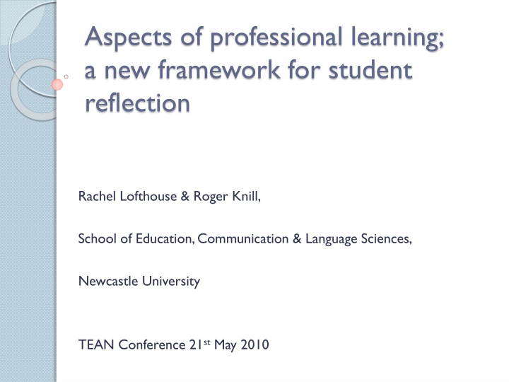 aspects of professional learning a new framework