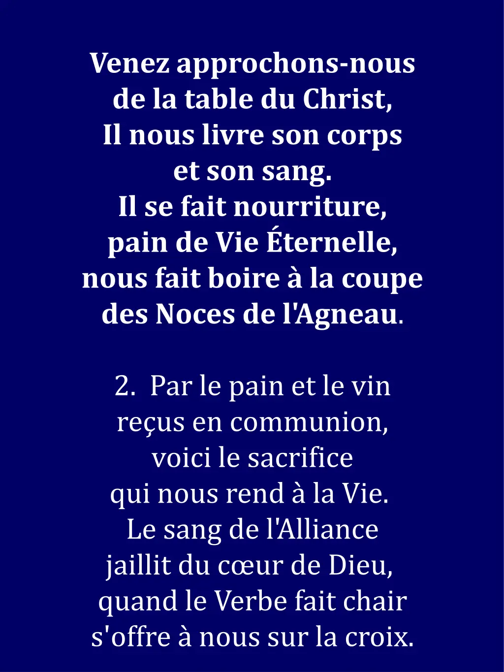 venez approchons nous de la table du christ 1