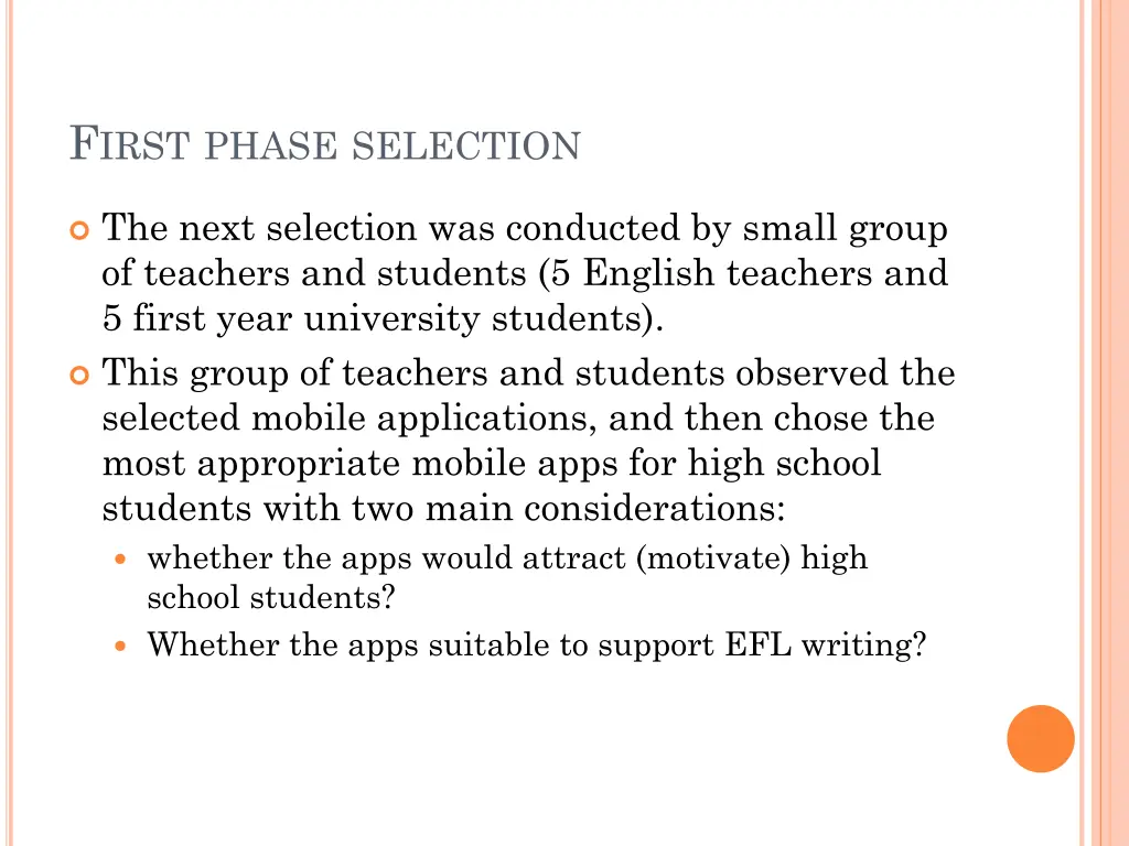 f irst phase selection 1