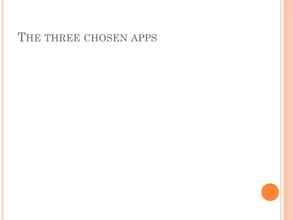 t he three chosen apps