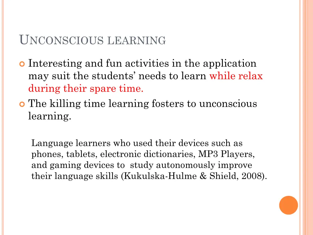 u nconscious learning